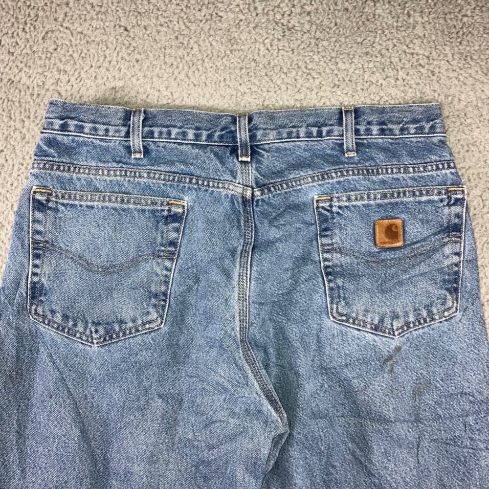 Carhartt Jeans Men 36x30 Relaxed Flannel Lined Blue‎ Fit 36x29 Outdoor Utility